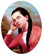 Jose Ferraz de Almeida Junior Portrait of a young woman oil painting